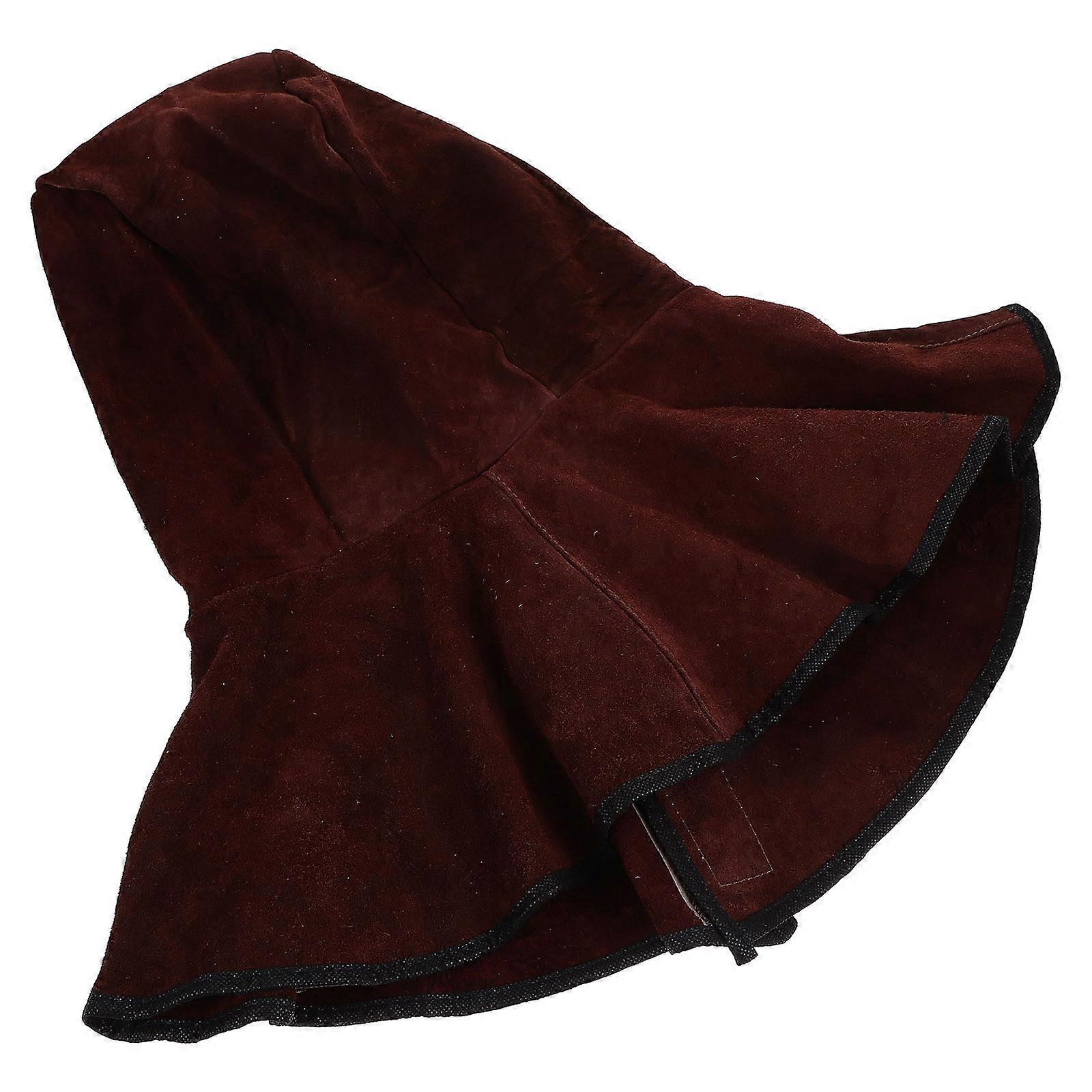 Welding Hood Cowhide Protective Cap with Neck Drape – Durable Flame Resistant Head Protection for Welders, Easy to Wear Design for Long Term Use