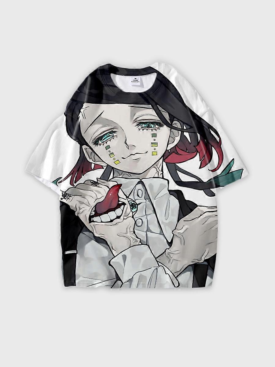 T-shirt round neck Character Pattern loose short sleeve P659