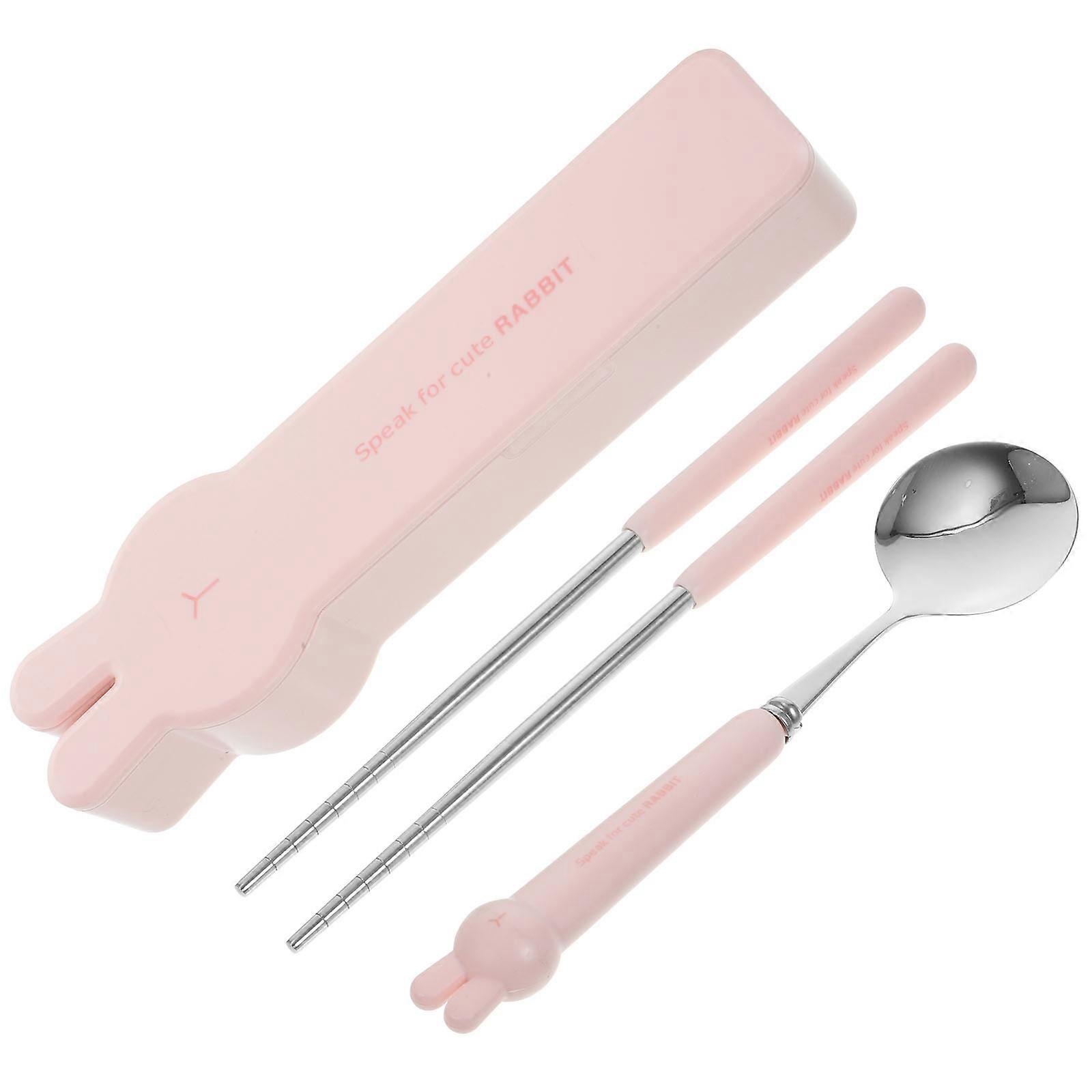 Eating Utensils Sets Portable Tableware Set Stainless Steel Reusable Dust Proof Outdoor Use 1Set