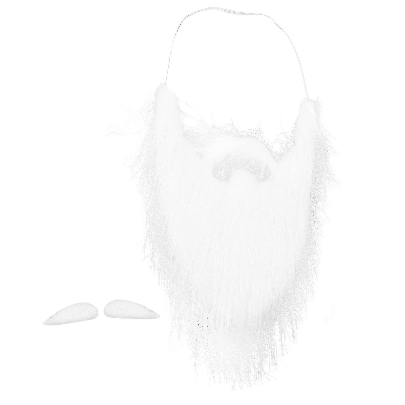 Dressing Up Fake Mustache And Eyebrows Plush White For Men Women Christmas 1Set