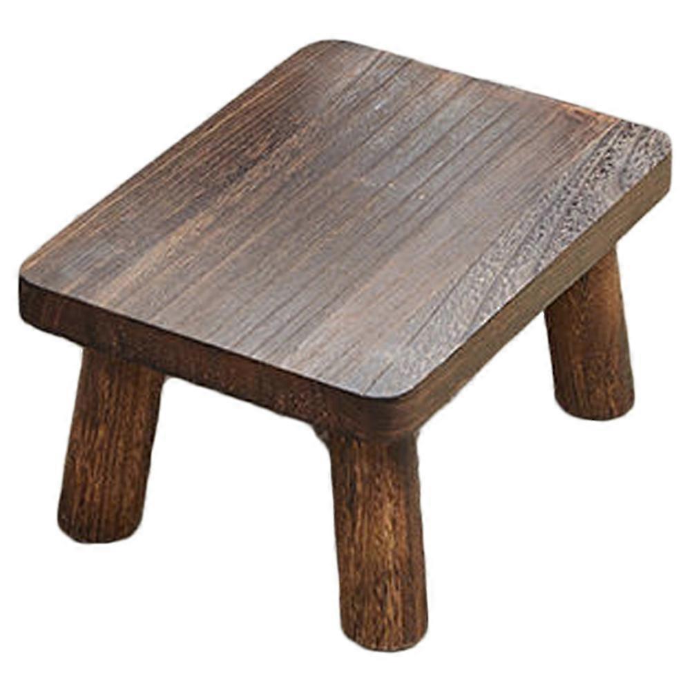 Wooden Step Stool for Home Use Coffee Small Footstool 7.87x5.91x6.69 Inches