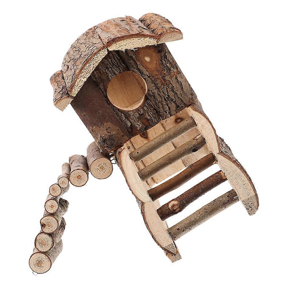 Delicate Wooden Hamster Hideaway for Hamster Adorable Rat House 1 Set Hamster Hideout Guinea Pig House Toys