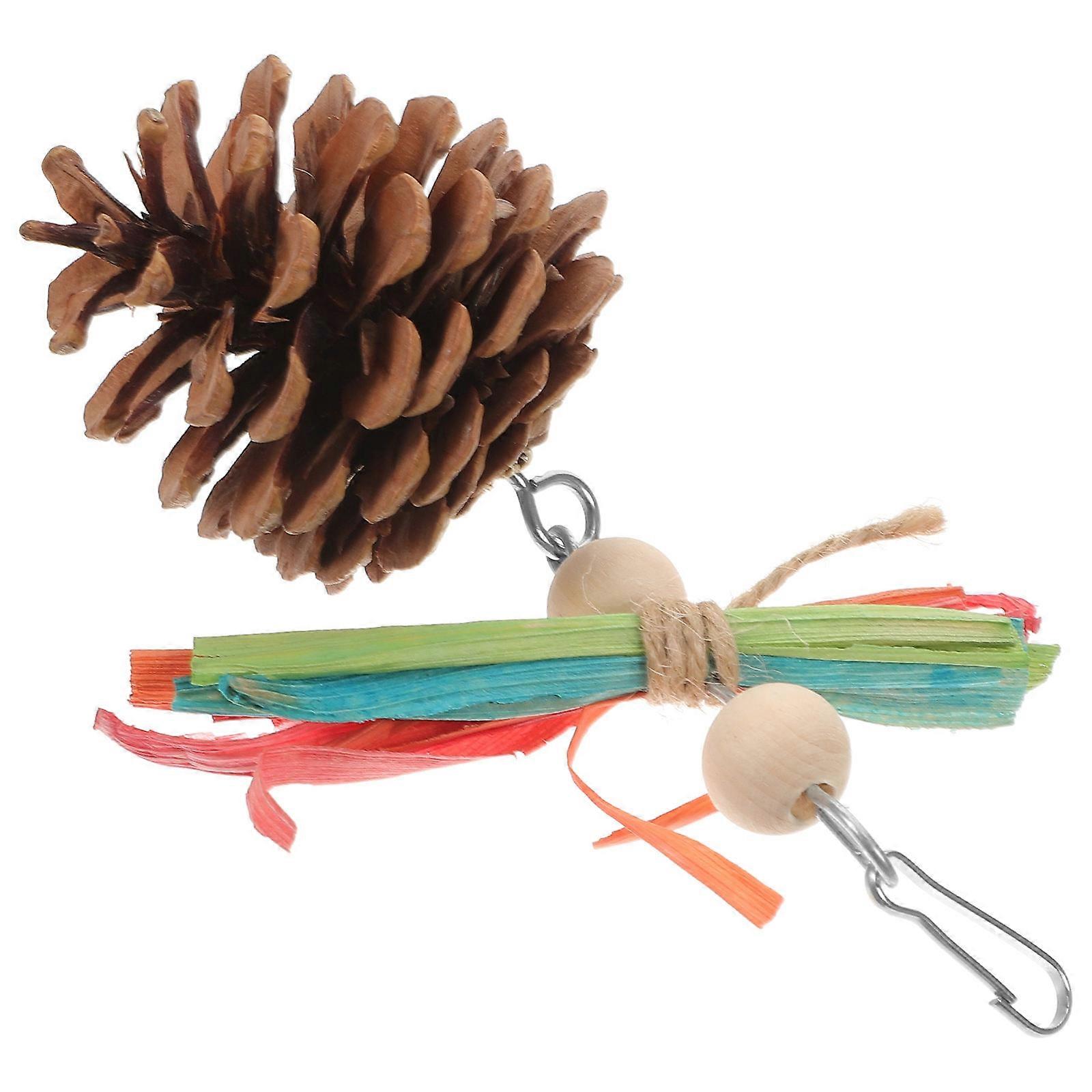 Durable Pine Cone Bird Chew Toy for Parrots and Small Birds Suitable for Birdcage 11.5in