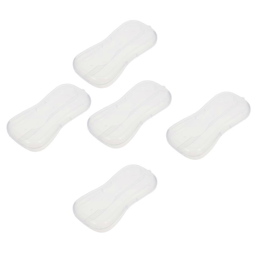 Portable Baby Spoon Case for Storage Use Transparent Plastic Keeps Flatware Clean and 5pcs