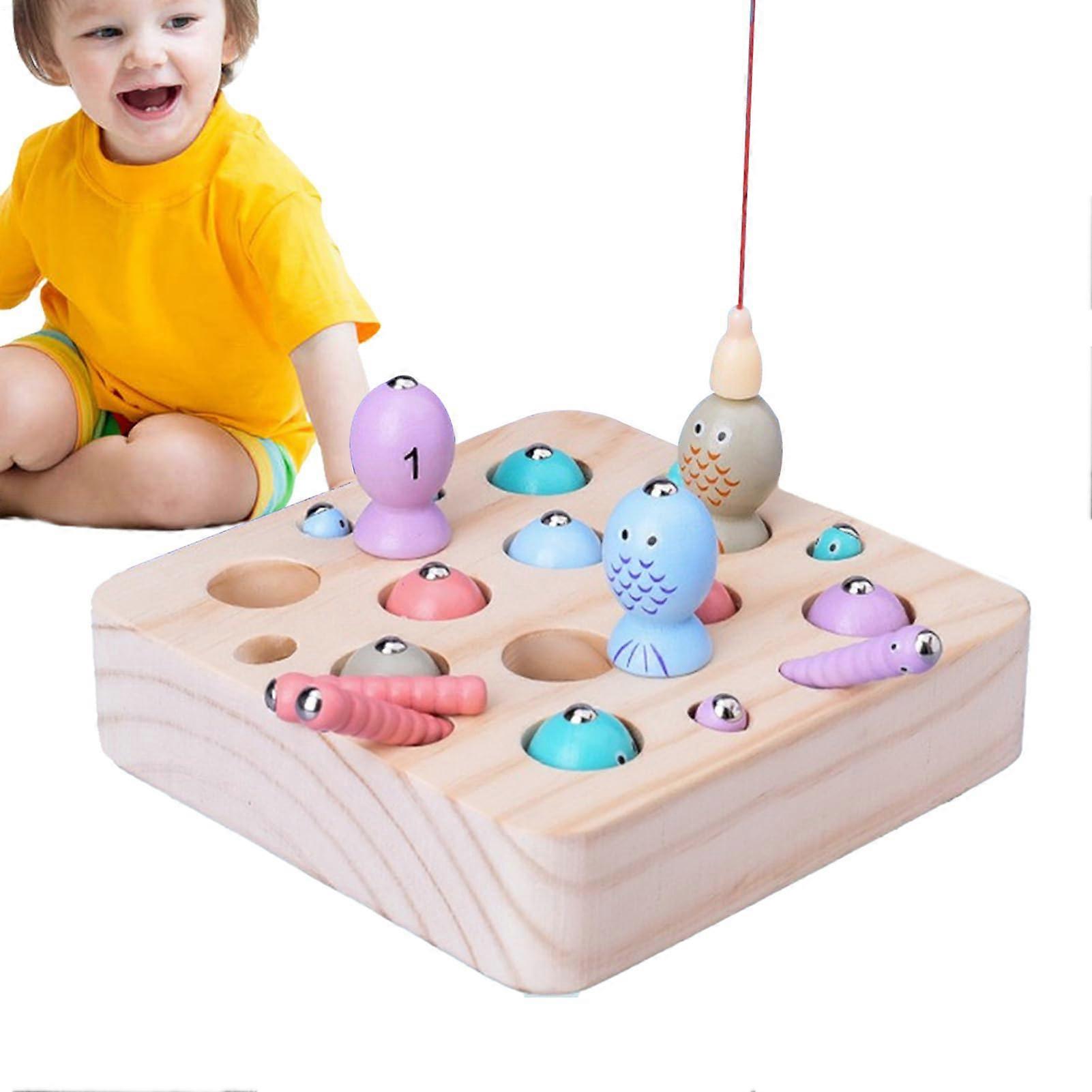 Fishing Game Wooden Educational Toy For 2 Year Olds - Motor Skills, Interactive Learning Tool