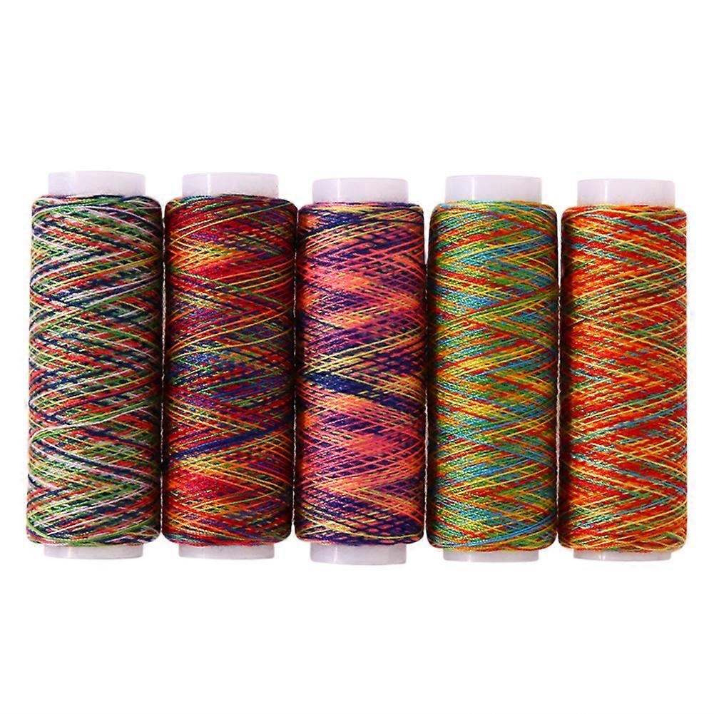 5Pcs Color Rainbow Sewing Thread for Hand Sewing Quilt Embroidery Sewing Thread for Home DIY Sewing Machine/Sewing Sewing Craft