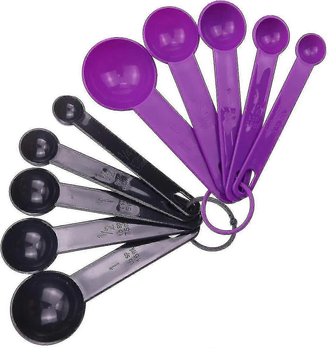 Plastic Measuring Cups & Spoons Set  Colorful Baking & Cooking Tools