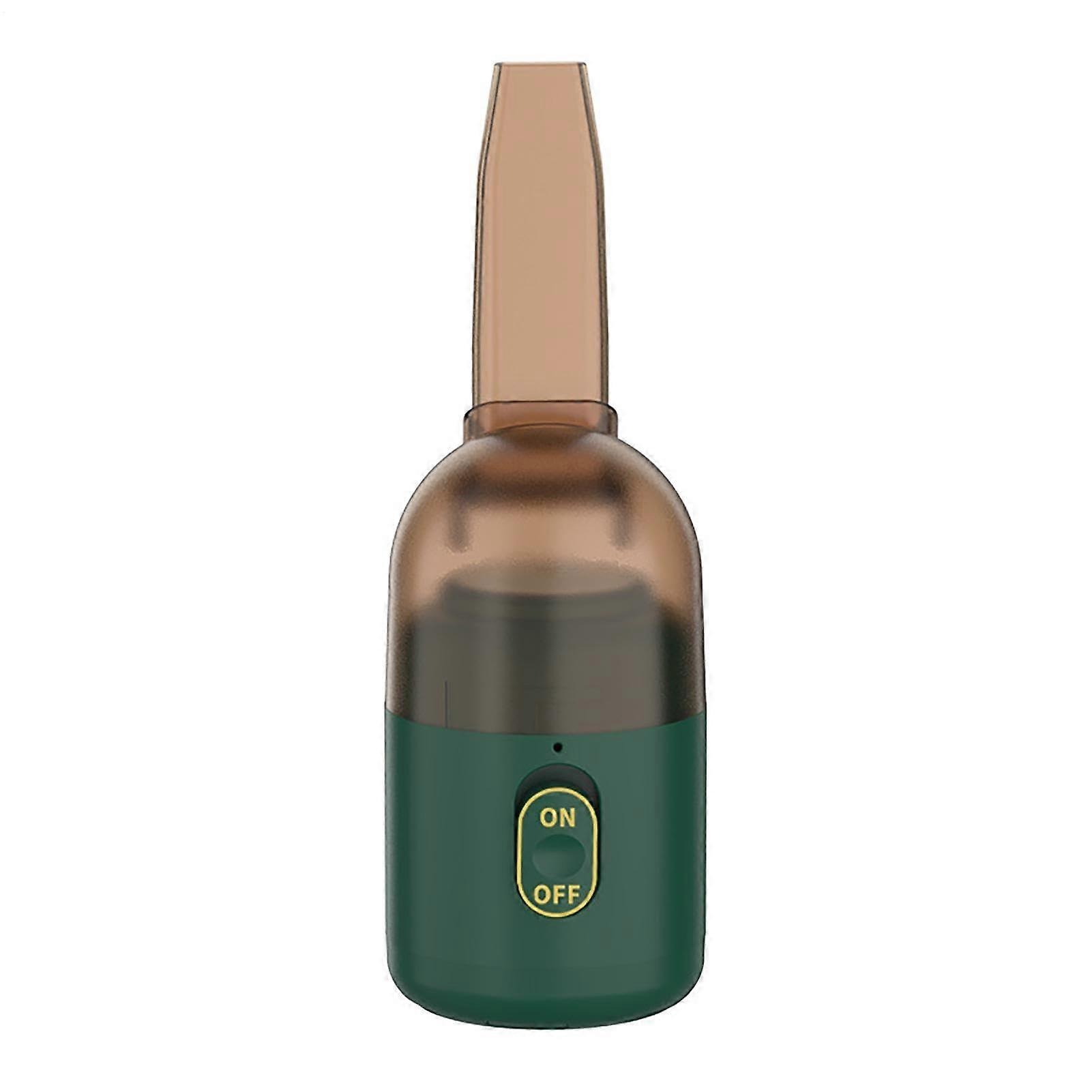 Desk Vacuum Cleaner Rechargeable Mini With Rotating Nozzle Cordless Dust Remover For Keyboard And Tabletop Dark Green