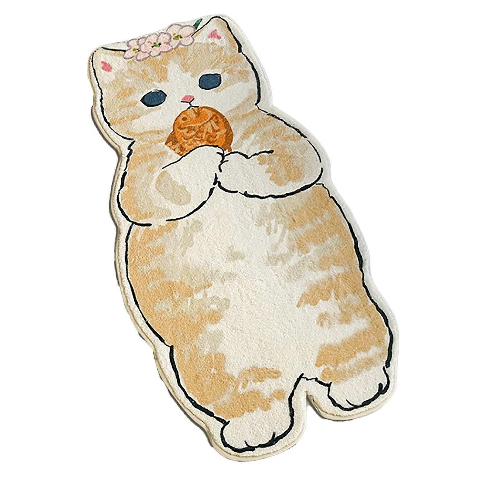 Cute Soft Cat Shape Bath Mat Microfiber, Non-Slip, 50x80 cm, Style-C Doormat For Bedroom Bathroom Kitchen Floor