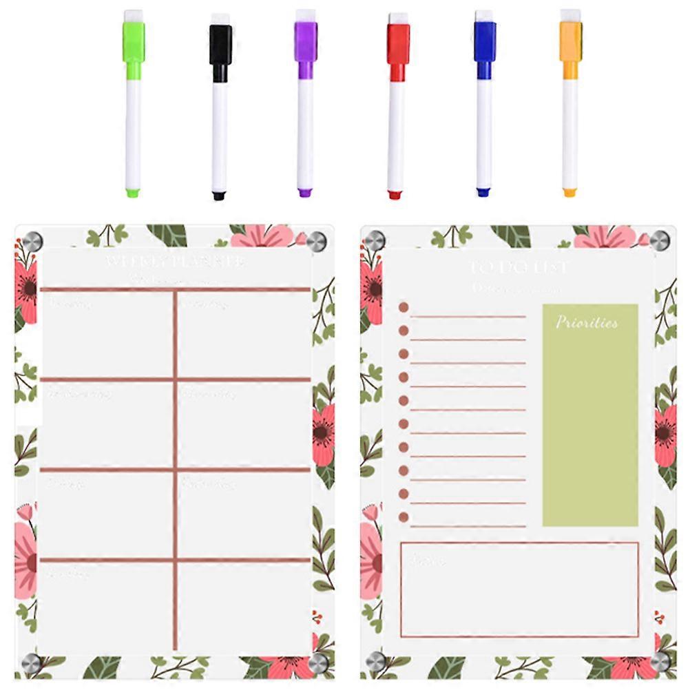 Magnetic Weekly Planner For Fridge Erasable Dry Erase Calendar Board For Household Users 1 Set