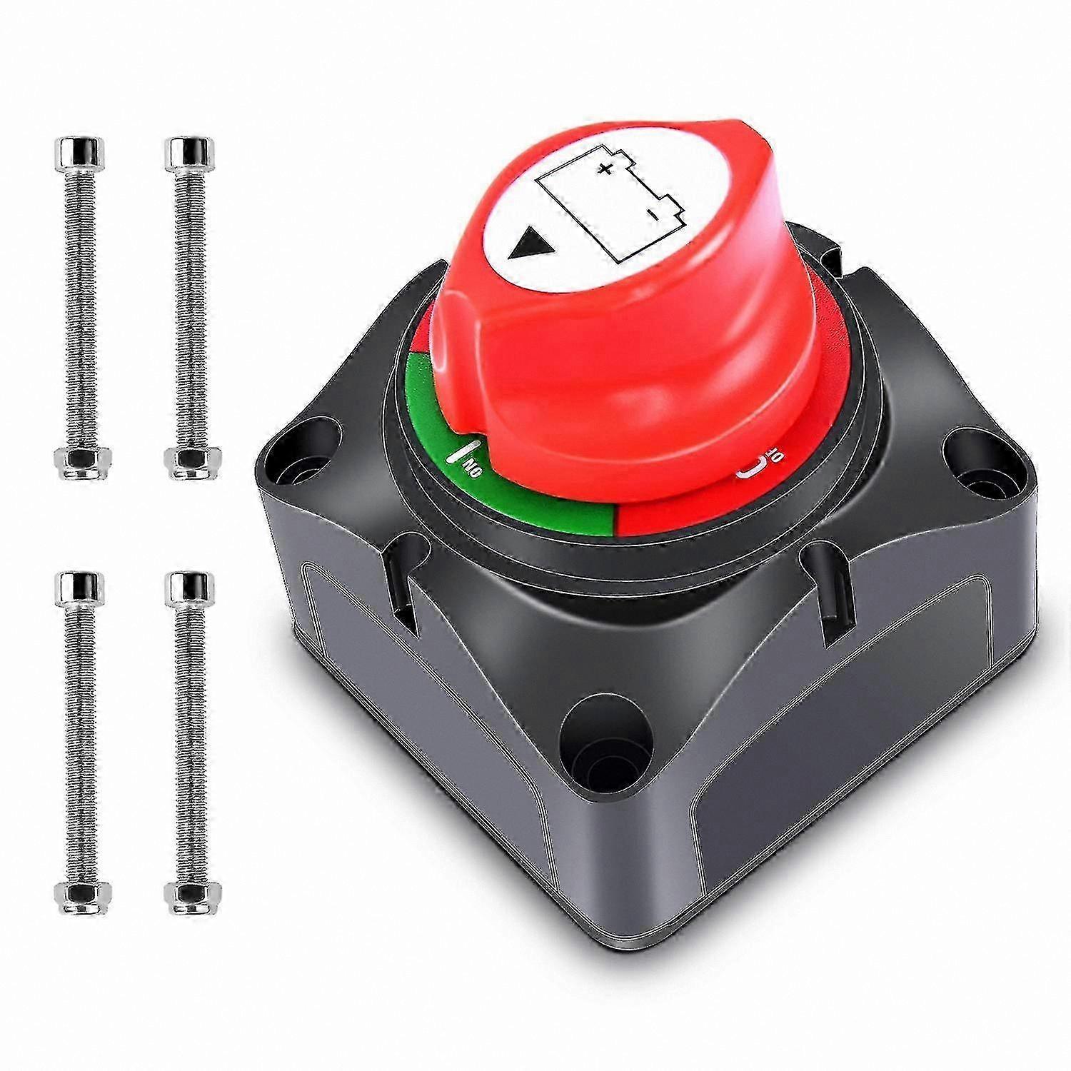 Heavy Duty Waterproof Battery Disconnect Switch 12-48V for Automotive, RV, Marine Use (On/Off)