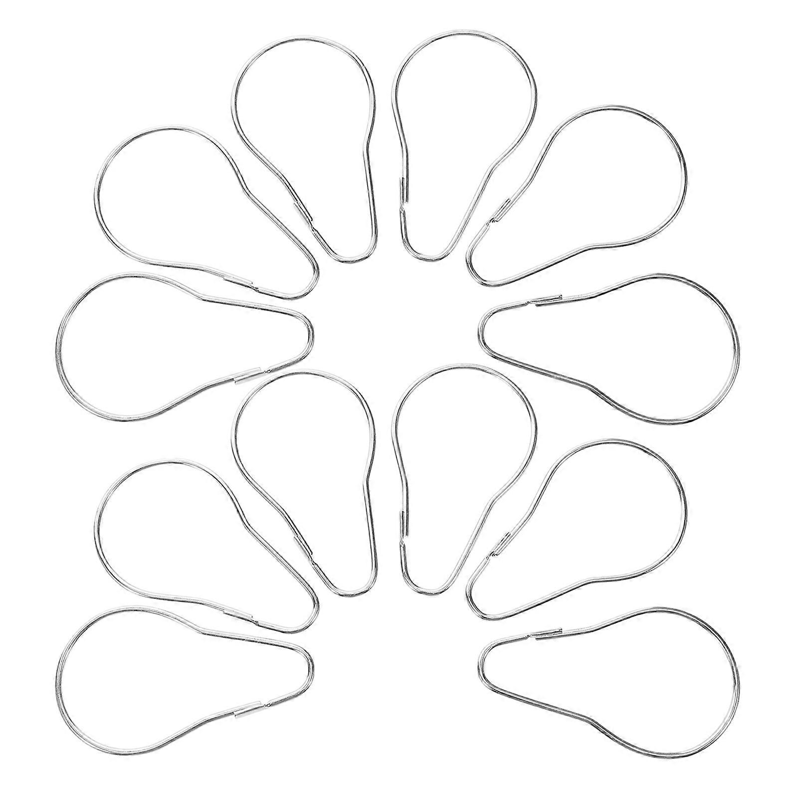 30PCS Heavy Duty Metal Gourd Shaped Shower Curtain Hooks for Secure Bathroom Setup, Easy Installation, and Slip Prevention