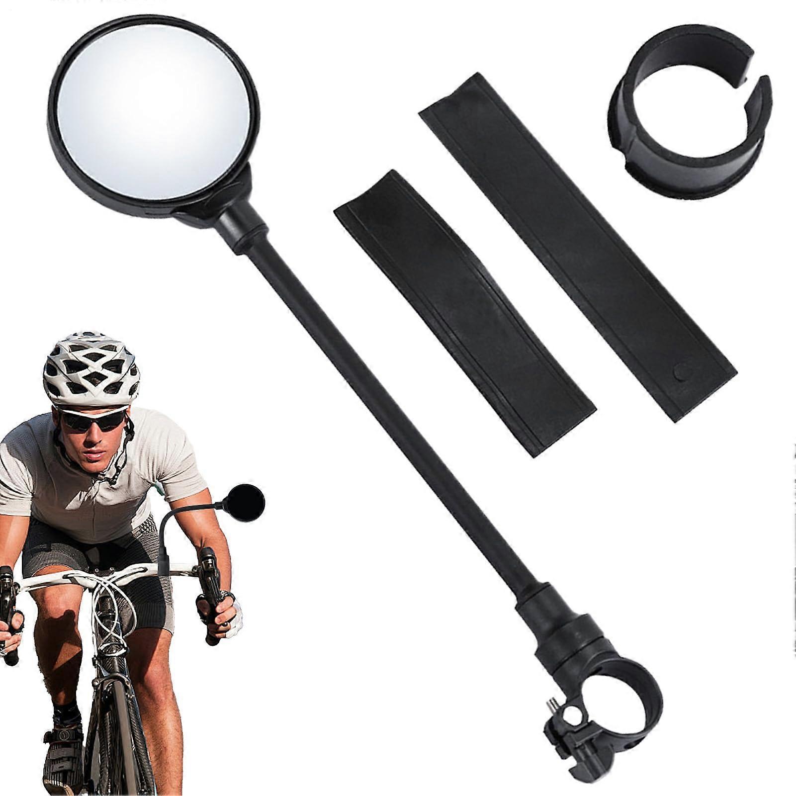 Handlebar Wheel Mirror, Universal Handlebar Mount, Rear-View Mirror, Scratch-Resistant, Wide-Angle For Cycling