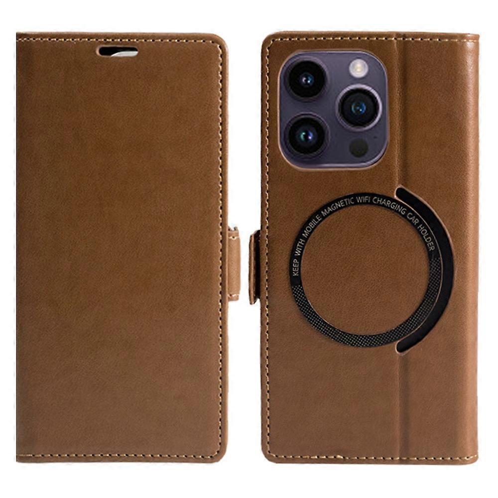 For iPhone 16 Pro Case Compatible with MagSafe Wallet Stand Leather Flip Phone Cover