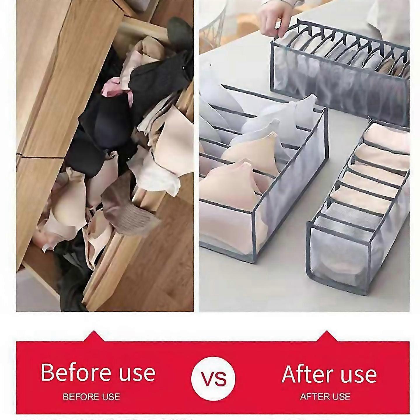 For underwear bra socks organizer storage gray6 grids