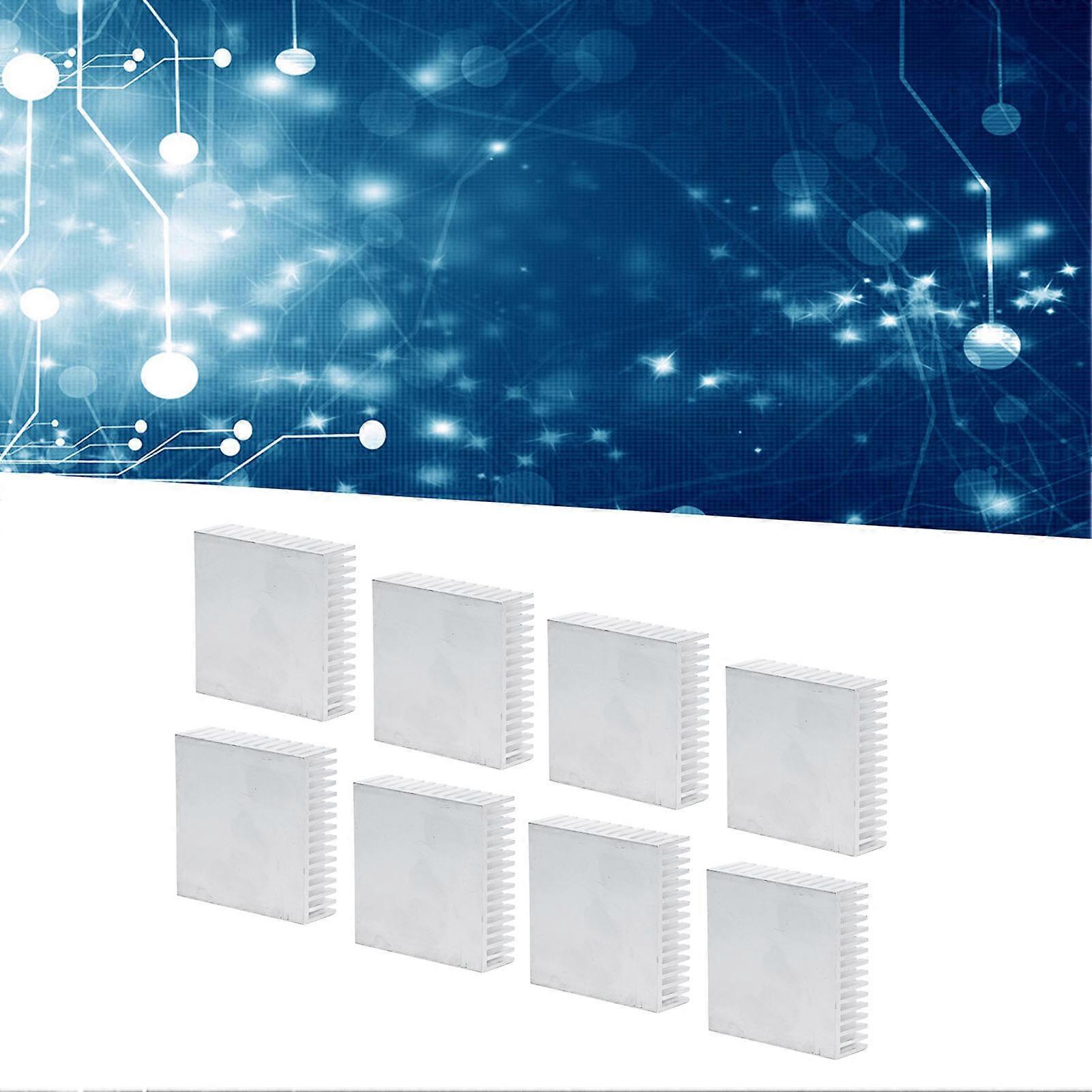 8Pcs ψύκτρα ψύξης ψύκτρα ψύκτρα κράμα αλουμινίου 50x50x15mm εξάρτημα λευκόΧωρίς κόλλα πλάτης 