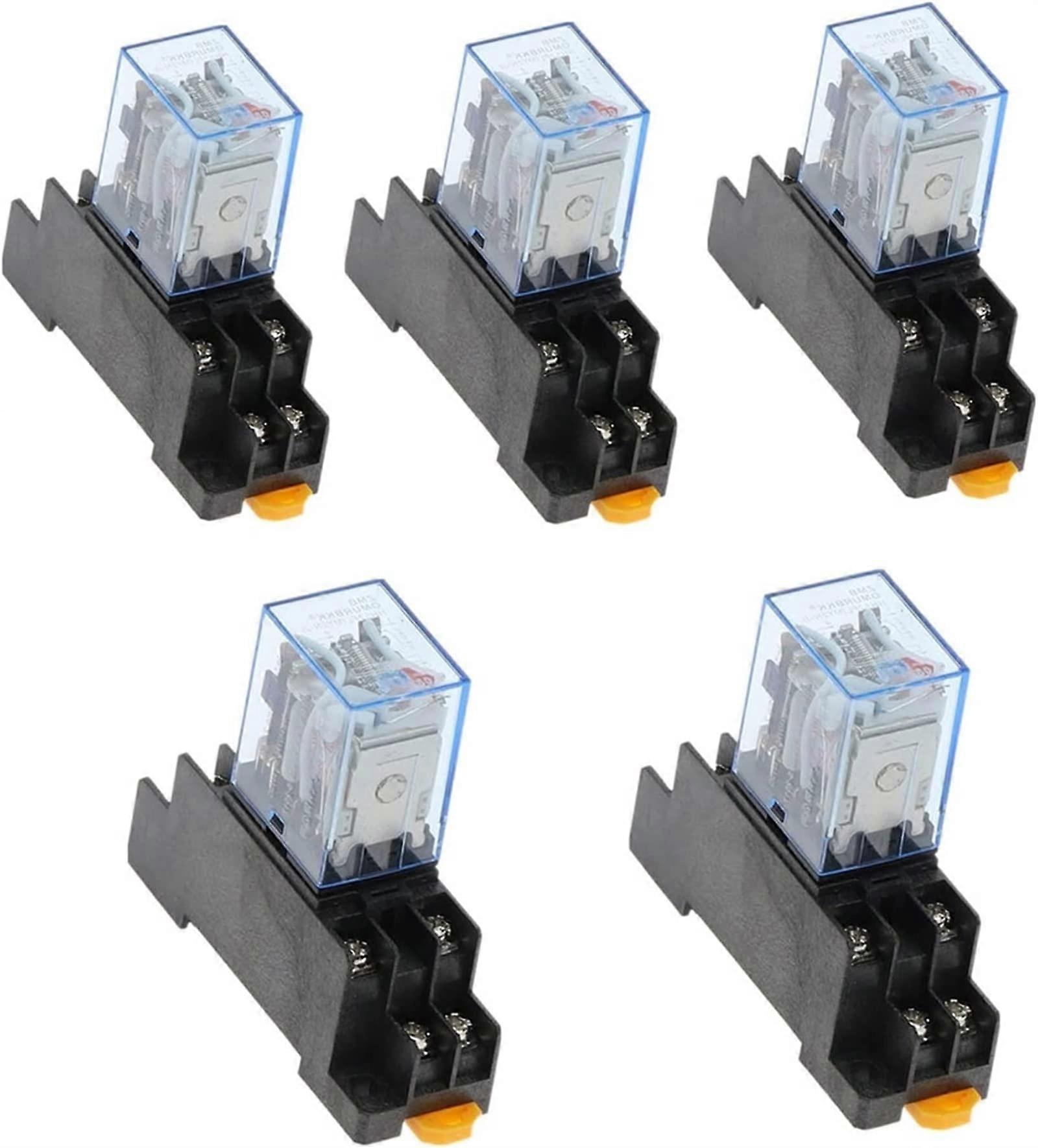 Relay 5 Sets MY2P HH52P MY2NJ DPDT Micro Mini Electromagnetic 110V 220V 12V 24V DC 36V