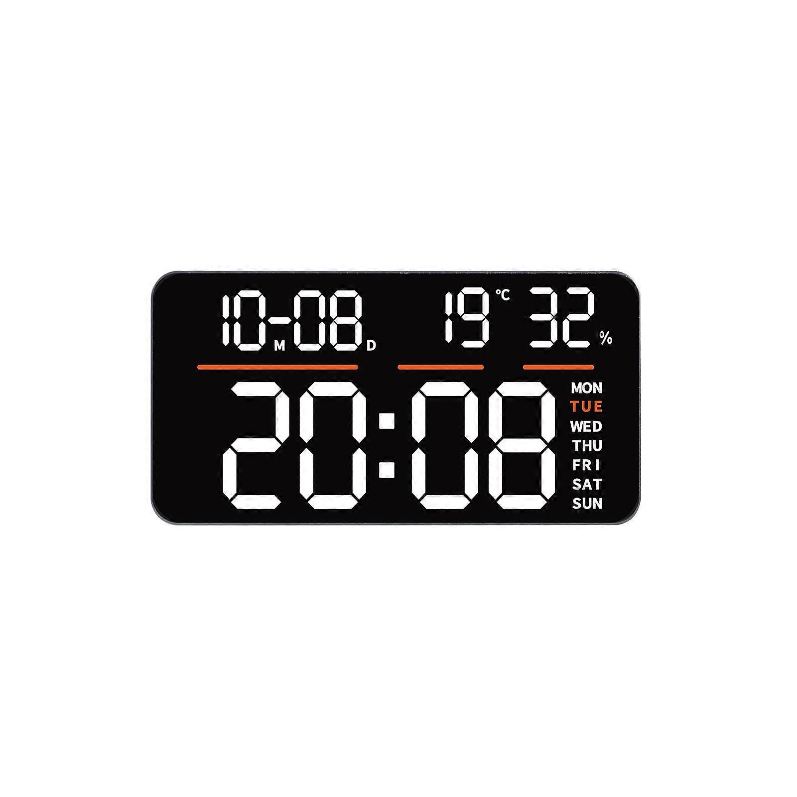 Large LED Digital Wall Clock With Date Temperature Display Alarm Countdown Timer Remote Control For Living Room Bedroom Multicolor