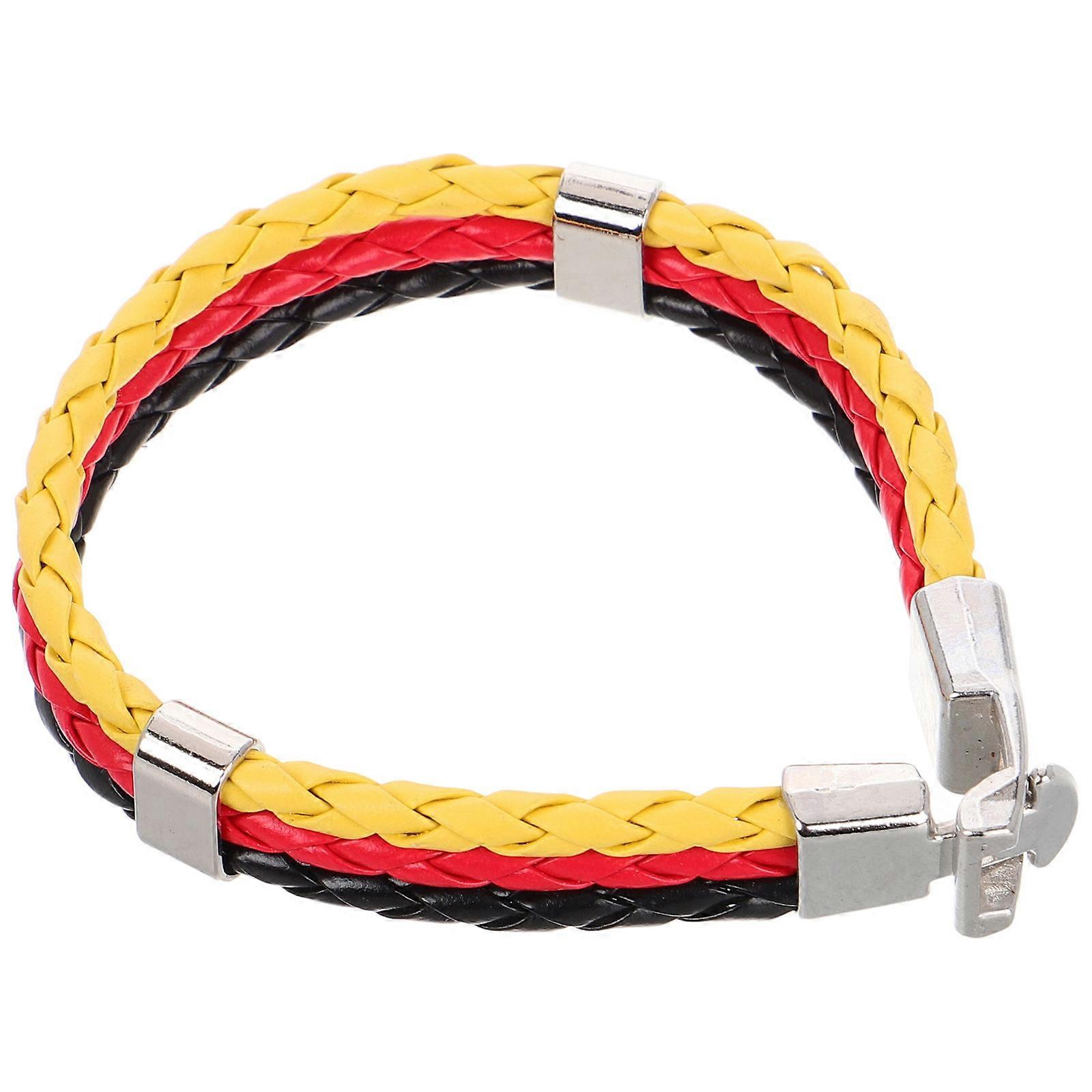 Germany Flag Braided Bracelet PU Wristband Patriotic Accessory National Day Wrist Jewelry for Men Women Comfortable Unique Design