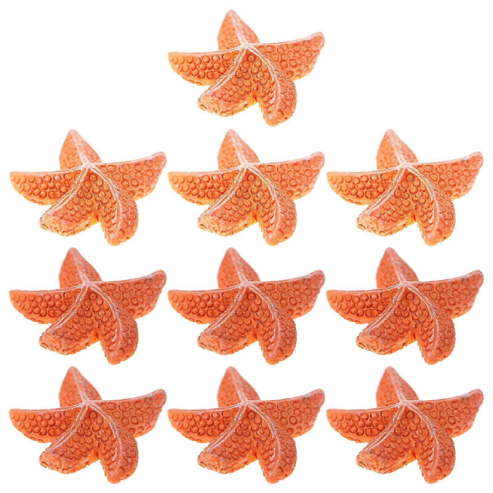Decorative Resin Star-Shaped Ornaments for Household Users Orange with 10Pcs