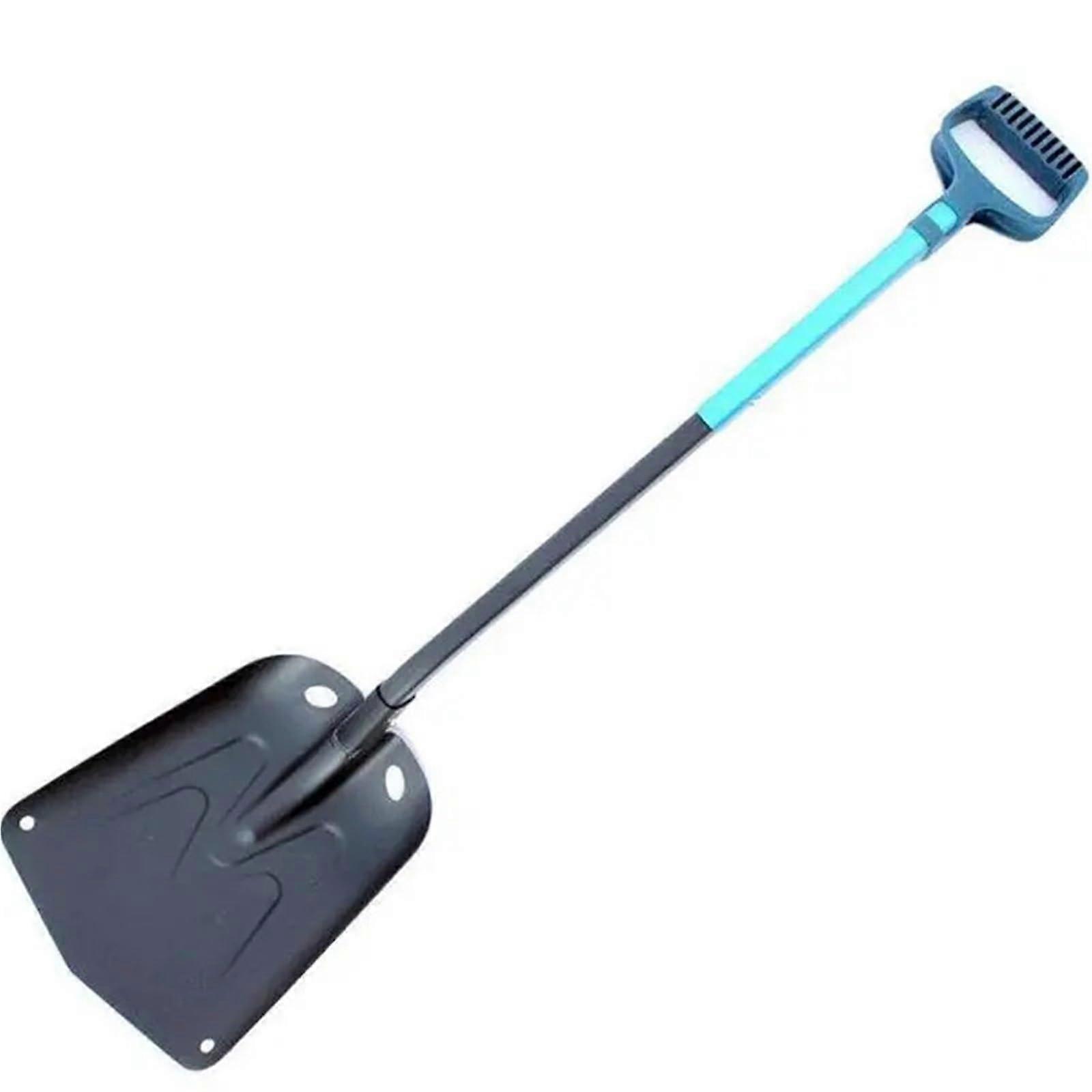 Outdoor Snow Shovel, Folding Snow Shovel with Extendable Aluminum Handle for Car, Camping Blue