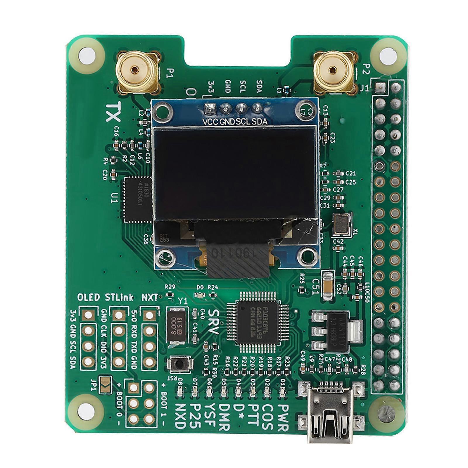 2019 V1.3 for MMDVM HS Dual Hat Duplex Hotspot Module OLED+Antenna Support for P25/DMR/YSF