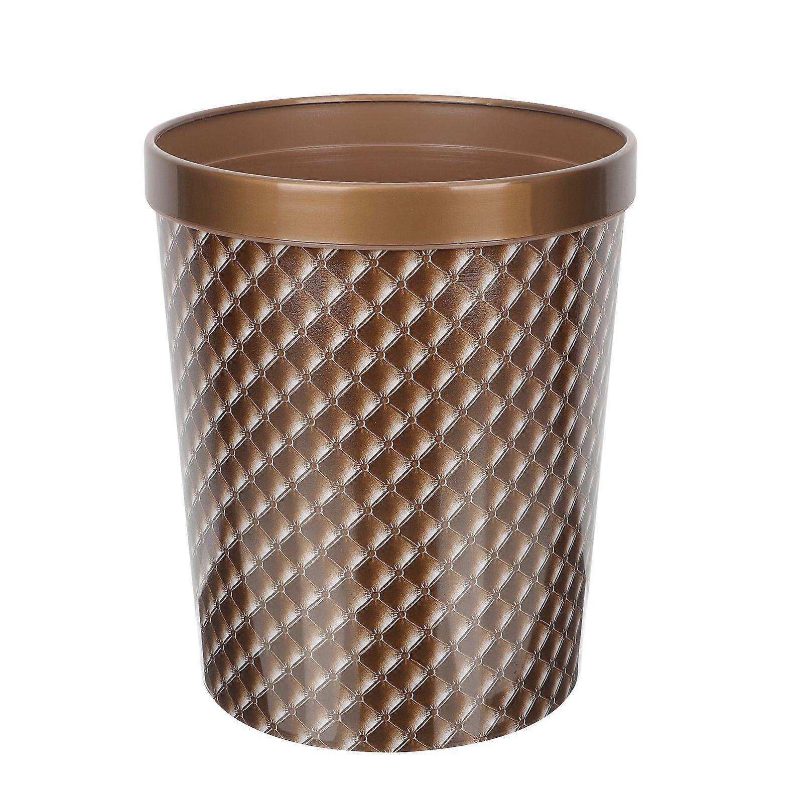 Imitation Leather Trash Can Plastic Trash Bin Office Home Waste Storage Bucket