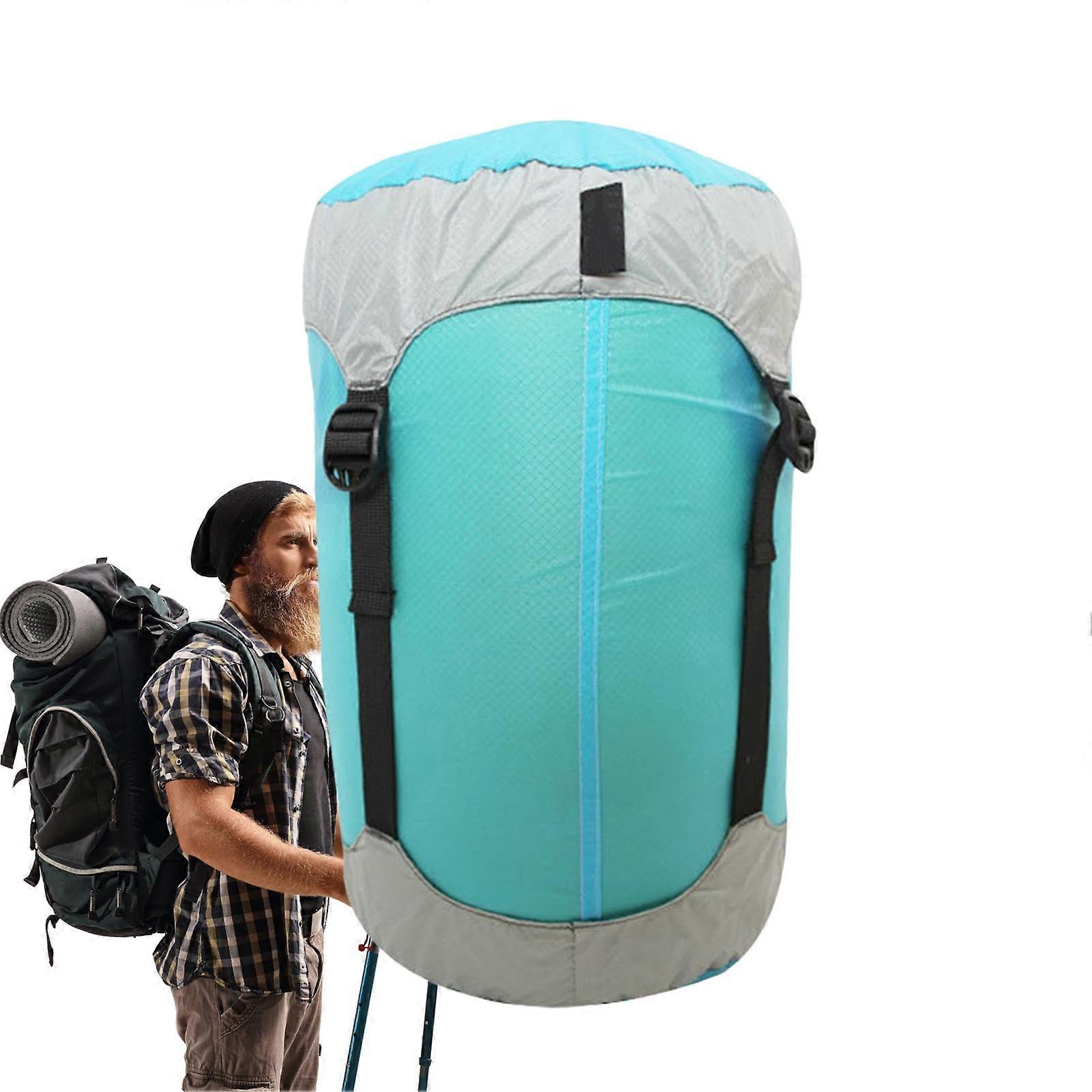 Compression Bag Nylon Compression Stuff Sack Travel Cubes For Packing Lightweight AntiTear Blue