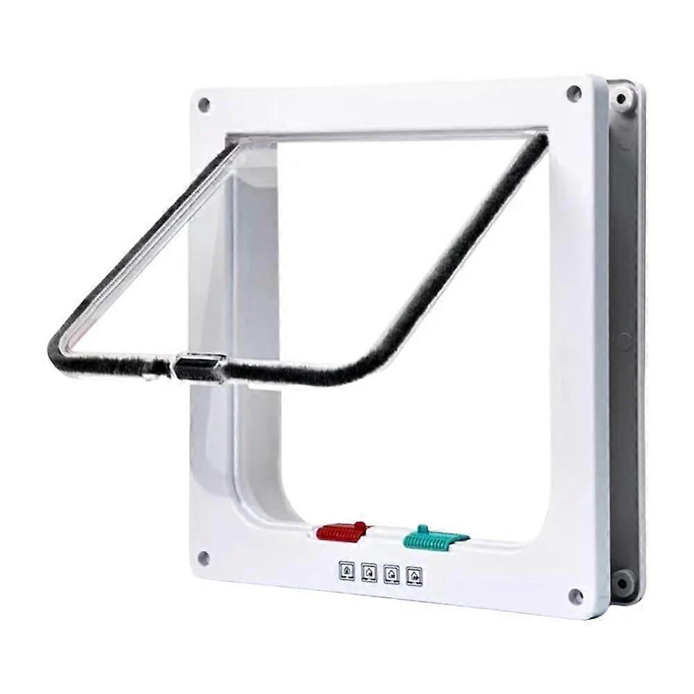 Cat Flap Door Magnetic Pet Door With 4-Way Security Lock, ABS Plastic, Black Size S For Cats And Kittens In/Out