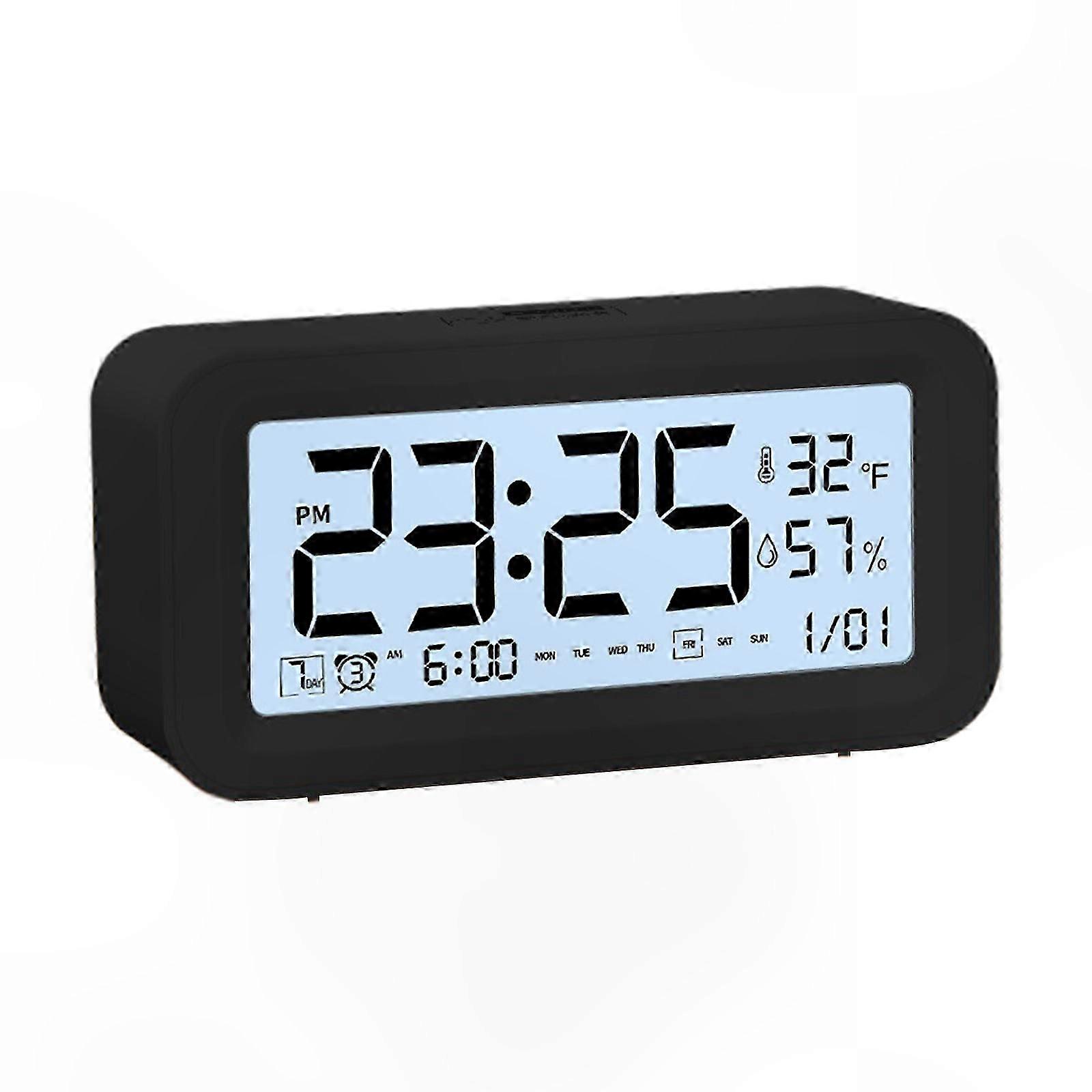 LED Digital Alarm Clock with Snooze Function, 12/24H Time Display, Countdown Timer, Stereo Features, Modern Electronic Clock for Home and Office Use
