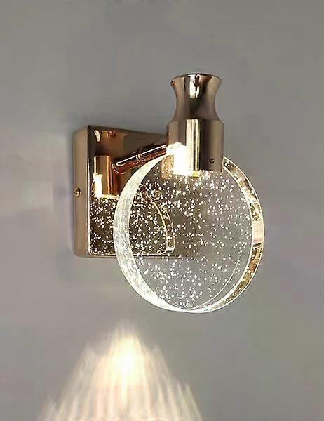 Crystal wall lamp, Scandinavian style, three-color adjustable