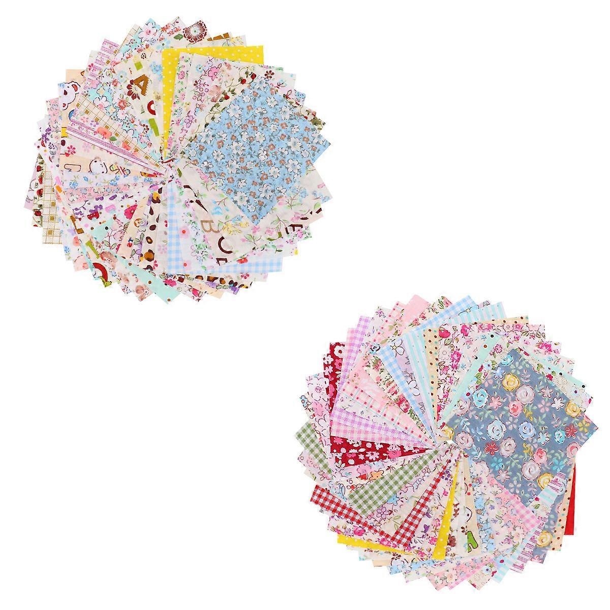 Cotton Fabric Sheet For Sewing 50Pcs Patchwork Handmade Material Assorted Color For DIY Projects Crafting Hobby Activities 10X10CM
