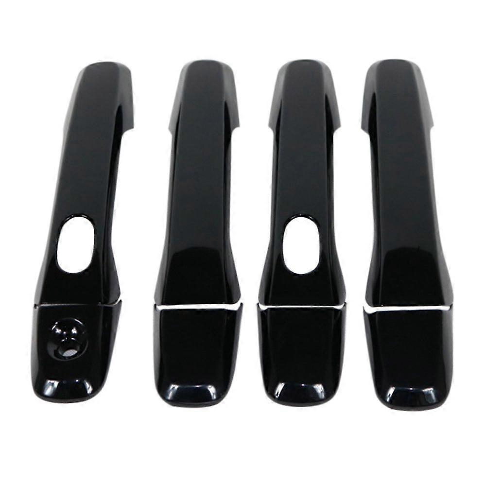 8PCS ABS Glossy Black Outer Side Door Handle Cover with Smart Hole for Explorer 2011-2018