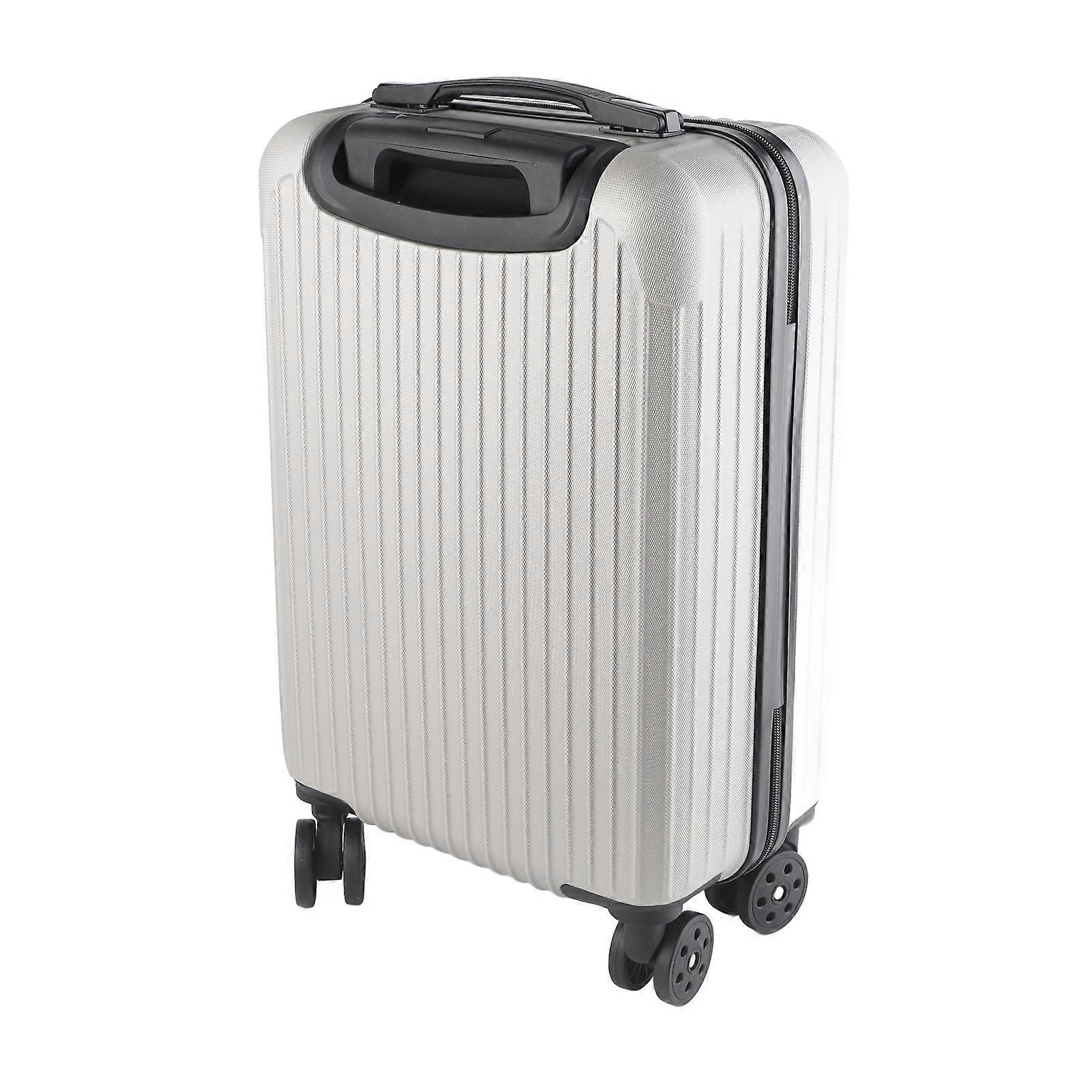 Silver 24in Luggage Case with Free-Turn Handle & Coded Lock