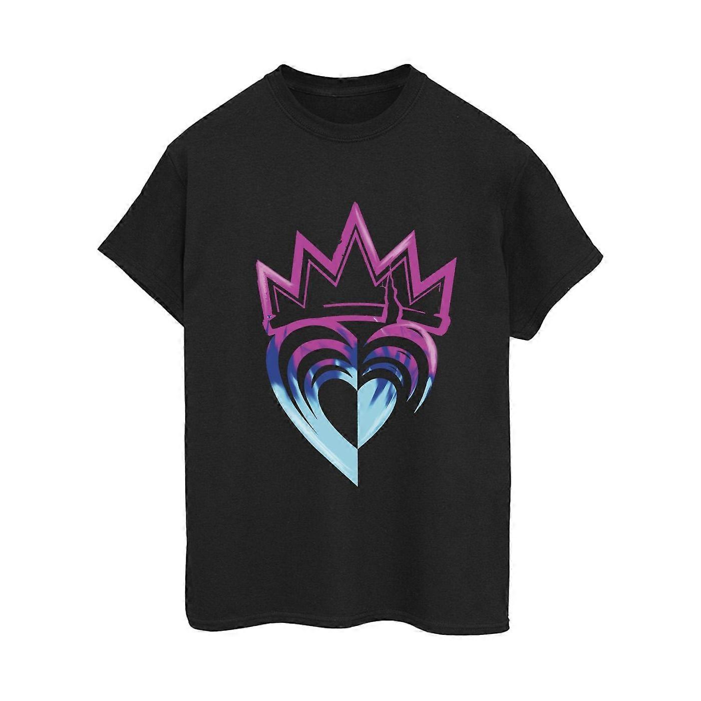 Camiseta Disney para Mulheres/Senhoras Descendentes de Algodão com Coroa Rosa para Namorado