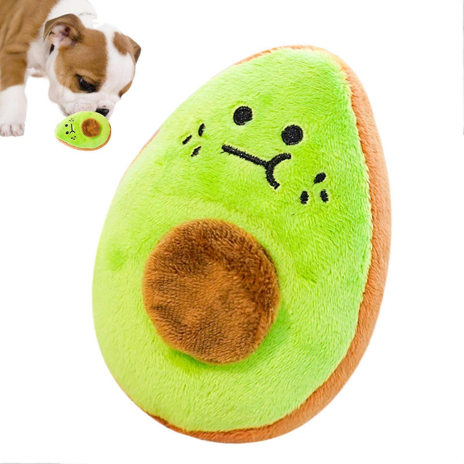Dog Plush Toys Avocado Shaped Teething Plush Toy Mental Enrichment Crate Compatible