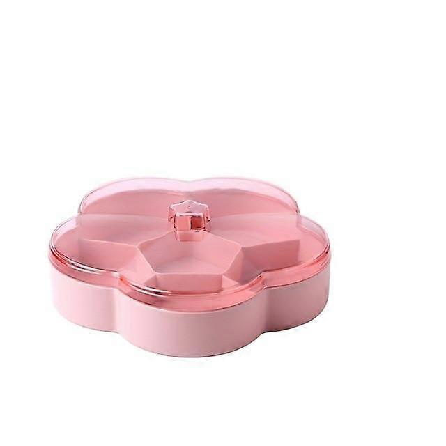 Plastic Box Fruit Platter Serving Tray Creative Plate Snacks Nuts Dessert Storage Box(pink)