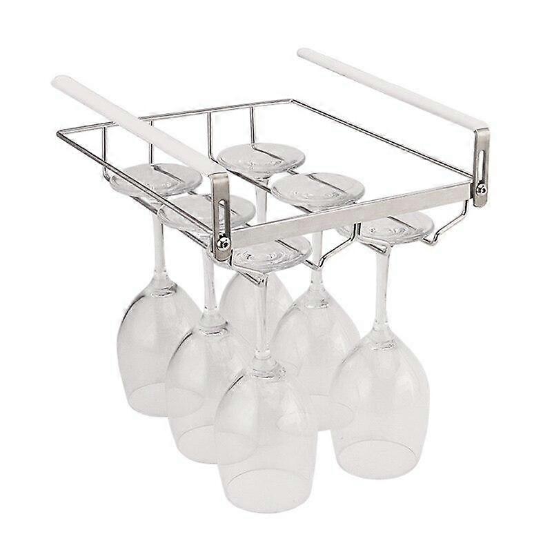מחזיק זכוכית שורה כפולה נירוסטה חינם ניקוב ארון יין ביתי יין מתלה| גביע