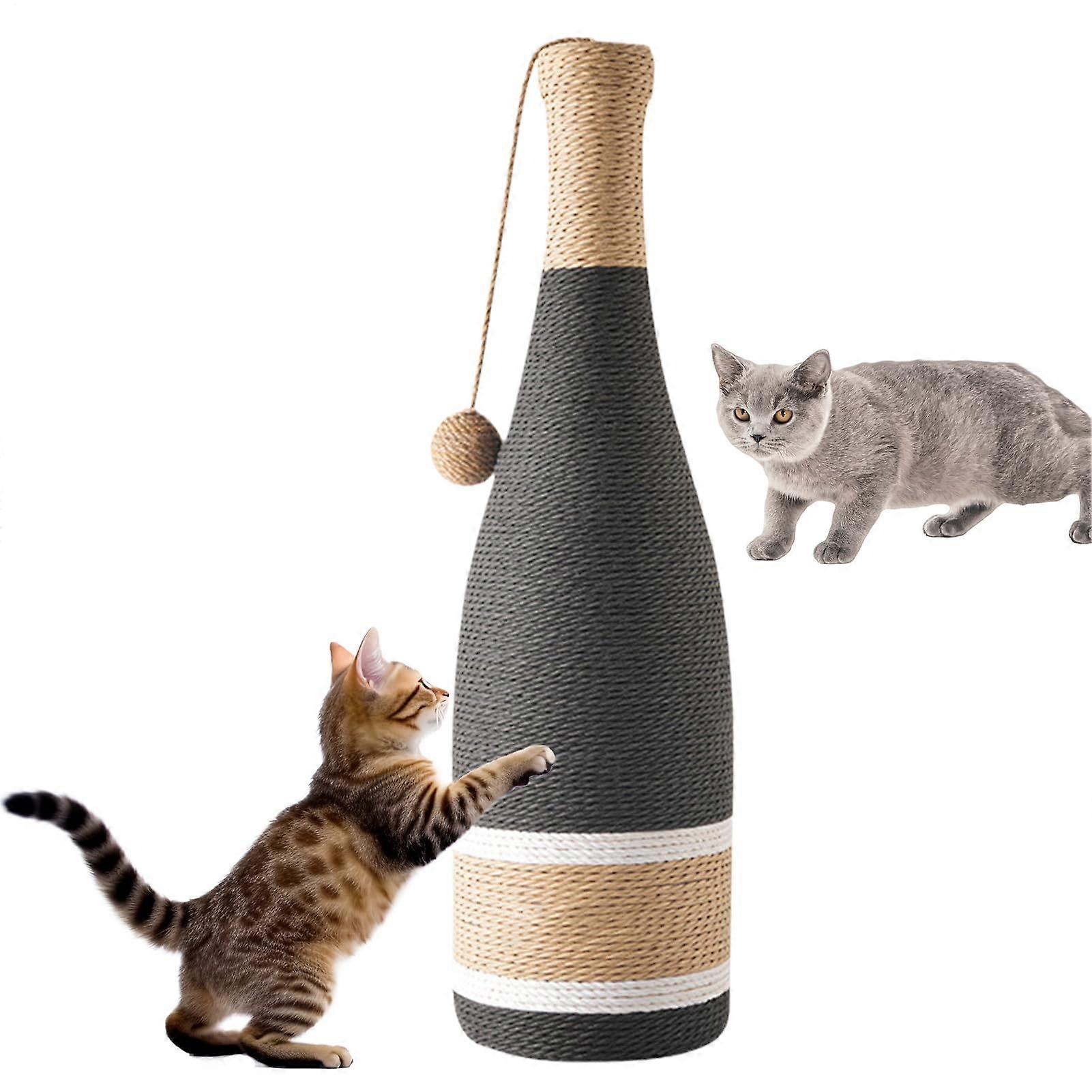 Cat Scratching Post Vertical, Interactive Ball Toy, Wine Bottle Design, Indoor Outdoor Scratch Resistant Entertainment