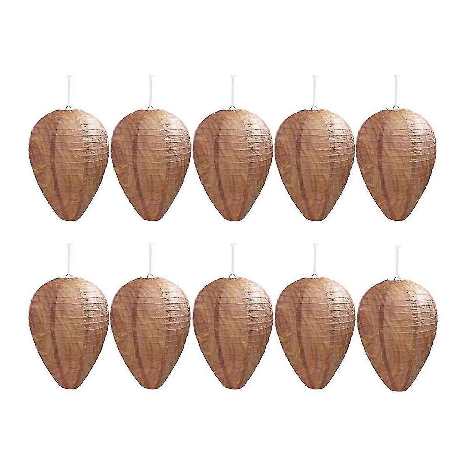 10Pack Paper Wasp Nest Decoy Hanging for Wasps Hornets Yellow Jackets