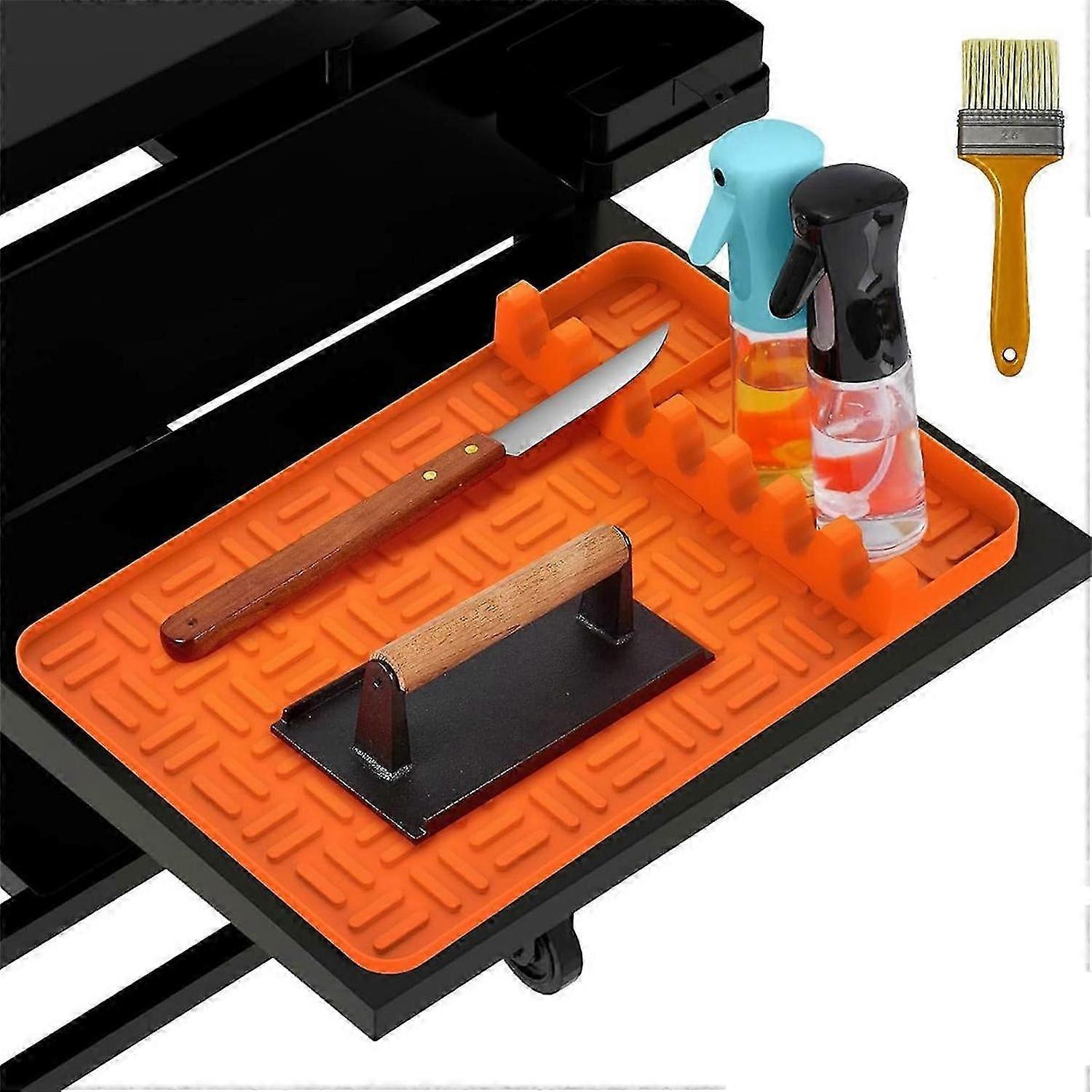 Silicone Griddle Tools Mat ,Spatula Mat with Drip Pad