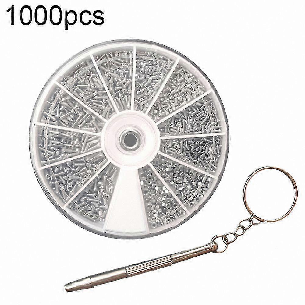 Eyeglasses and Watch Repair Kit with Assorted Screws and Nuts M1.2 M1.4 M1.6 Multi Size Tool Set for Precision Repairs