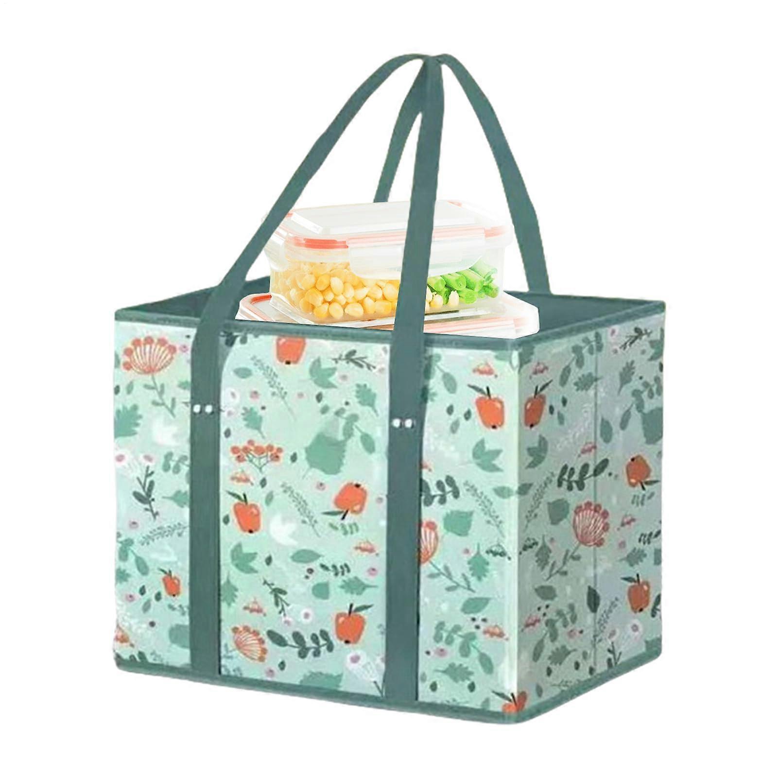 Reusable Bags for Shopping Water Resistant With Handle BoxShaped StandUp HeavyDuty Storage Pouch Picnics Style B