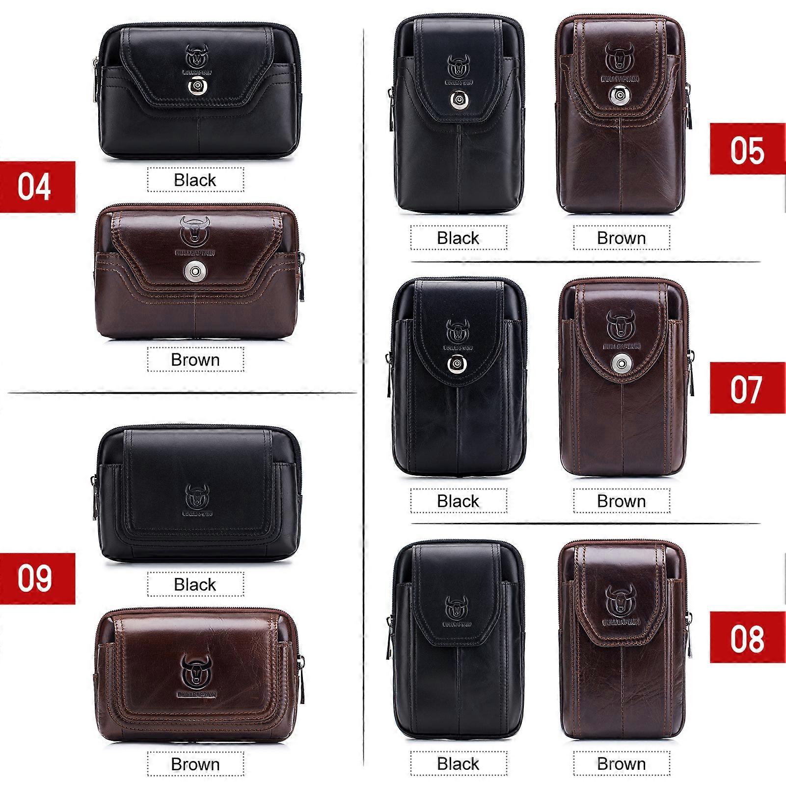 Men Leather Belt Pouch Waist Bag Fanny Pack Phone Pouch with Belt Loop
