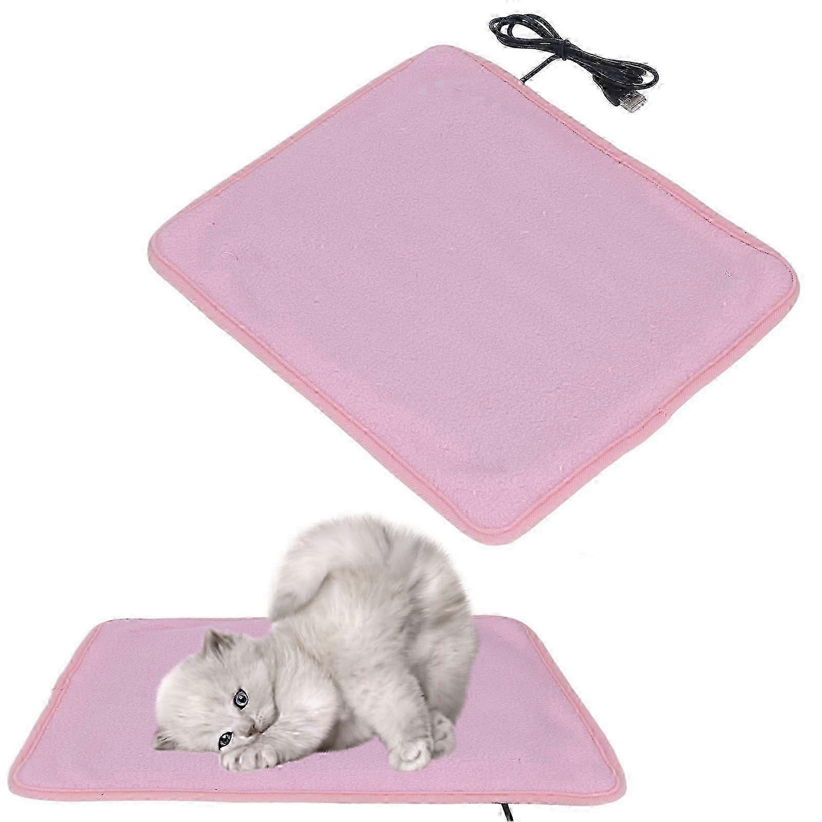 USB Heating Pad 3 Temp Levels for Shoulder Neck Leg Waist Warm Mat with Timer - Pink