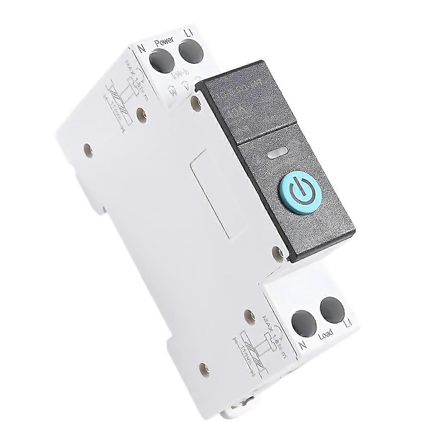 For 40a Tuya Single Phase Din Rail Wifi Smart Energy Meter Timer Power Consumption Monitor Kwh Wattm