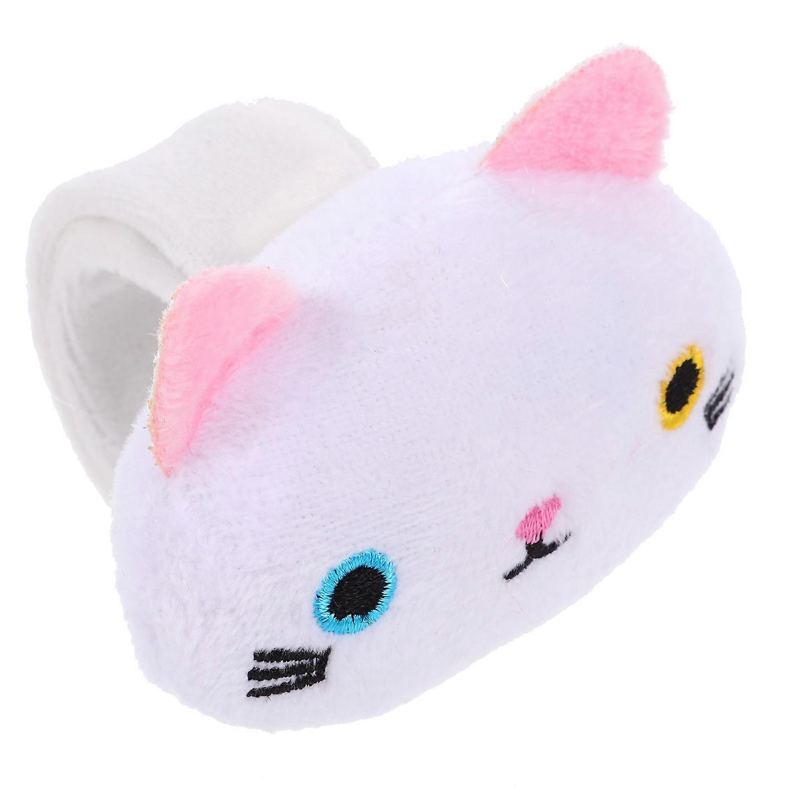 Plush Animal Slap Bracelet for Kids 4Pcs Cute Cat Party Decorative Wristbands