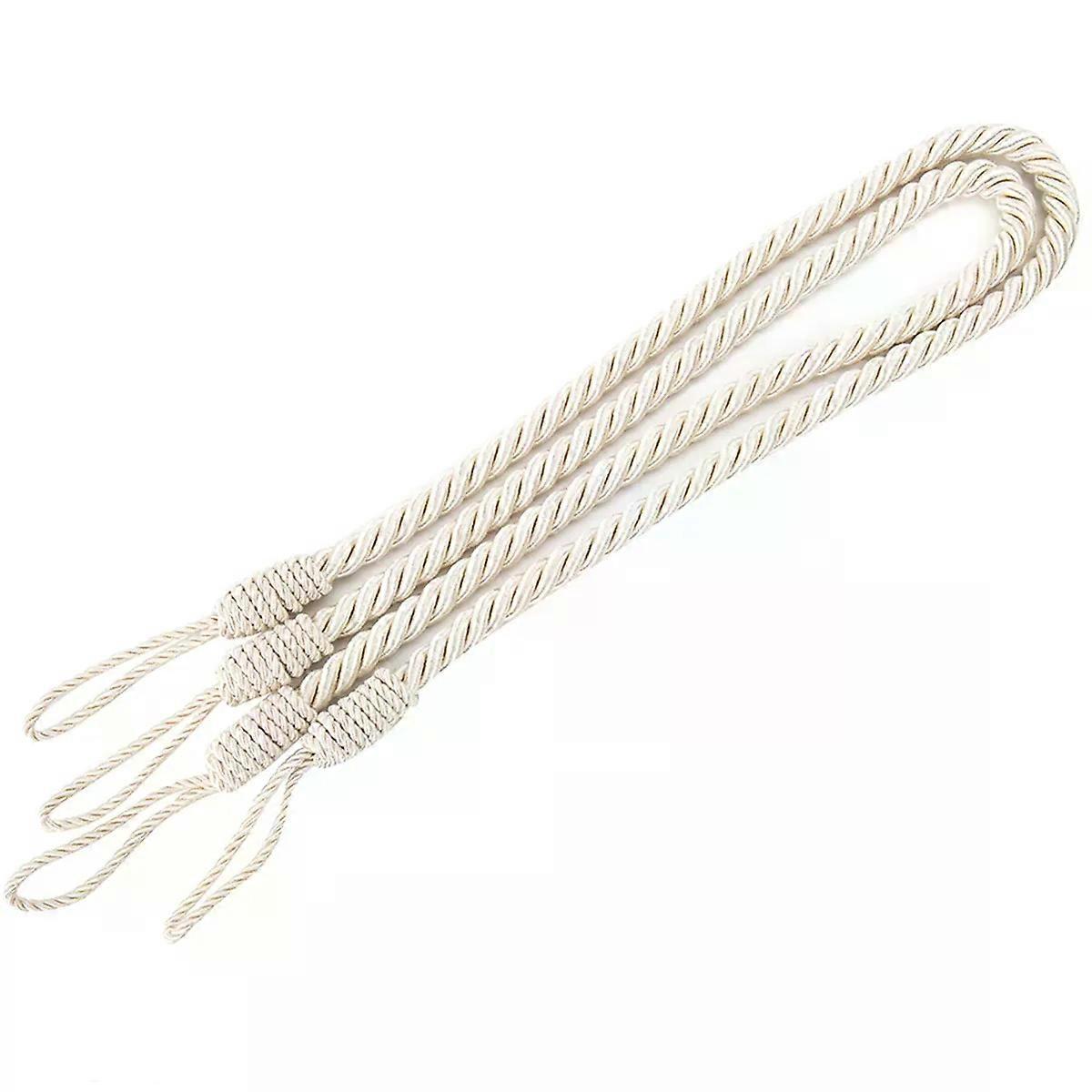2Pcs Curtain Rope Buckle Large Rope Cotton Drape Tie Backs Holdbacks Tieback Twisted Plain Satin To Hold Back Curtain Tidy