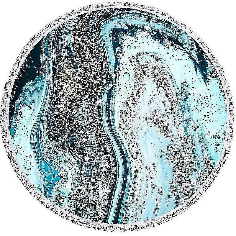 Dww-round Printed Beach Towel Microfiber Shawl Beach Towel Beach Mat(a)