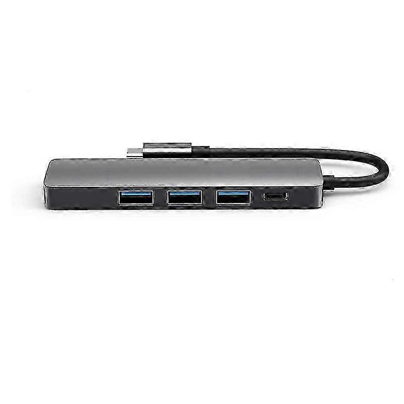 Compact 5-in-1 USB-C Hub with Aluminum Design for Portable Connectivity